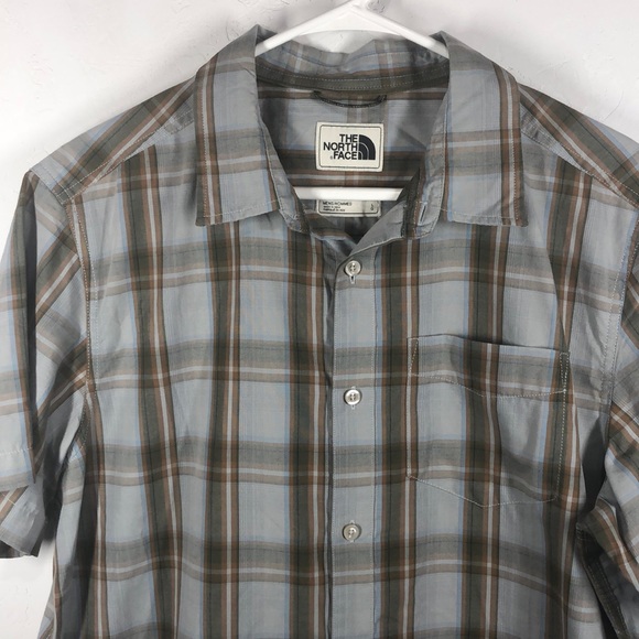 The North Face light blue and brown plaid shirt L - Picture 2 of 12